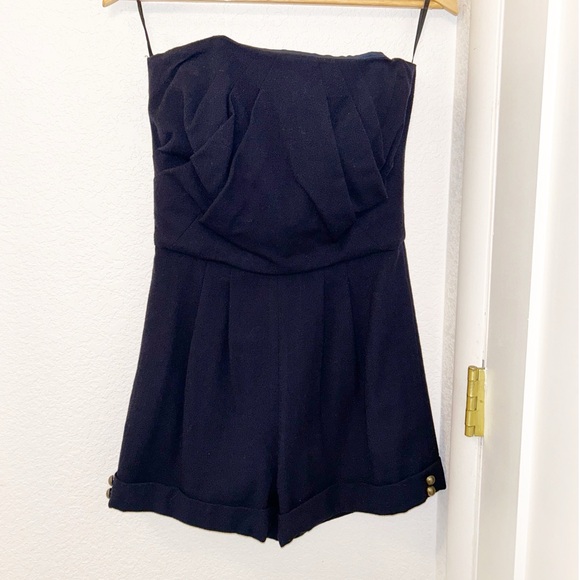 Sea New York Pants - SEA New York Wool & Silk Strapless Playsuit Romper in NAVY SZ: 6